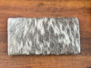 Cartera plegable de cuero con herramientas para mujer, Cartera de cuero cosida a mano de piel de vaca auténtica, cartera para tarjetas de crédito, cartera occidental con pelo oculto - Product Image 3