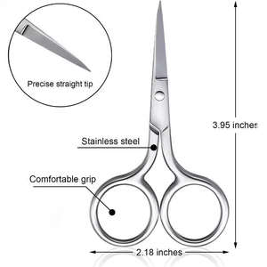 Tijeras Faciales de Acero Inoxidable con Mango de Cerámica y Hoja Afilada de Punta Recta para Cejas y Nariz, Cuidado de la Belleza, con Logotipo Personalizado ANAAIF - Product Image 2
