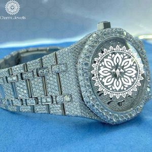 Charm Jewells Montre de luxe pour homme en acier inoxydable 40 mm avec cristal saphir, mouvement mécanique analogique, bouton poussoir, fermoir caché 10 - Product Image 4