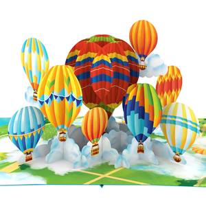 การ์ดป๊อปอัพบอลลูน 3 มิติ การ์ดอวยพรทำมือ การ์ดป๊อปอัพบอลลูนบินได้ 3 มิติ การ์ด 3 มิติ งานฝีมือกระดาษป๊อปอัพ ของขวัญสำหรับโอกาสพิเศษ - Product Image 3