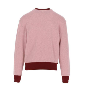 Unisex <b>Pink</b> Crew Neck Pullover Knitted <b>Sweatshirt</b> Regular Fit Solid Color Autumn Casual Wear - Product Image 3
