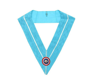 Collar Ceremonial de Imitación de Rito Past Master, Satén Azul Cielo, Proveedor Mayorista, Collar de Imitación de Rito Azul Cielo Premium - Product Image 1