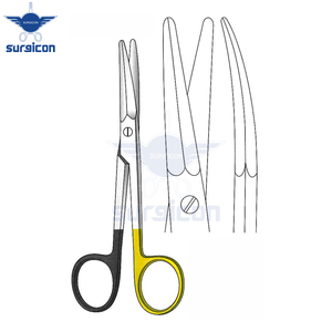 กรรไกร Aufricht ขนาด 14 ซม. / 5-1/2 นิ้ว ใบมีดโค้งเดี่ยวแบบหยัก Super Cut TC สีทอง สำหรับผ่าตัดทางการแพทย์ ความแม่นยำสูง - Product Image 2