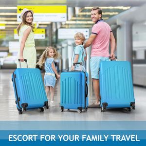 FCH Royal Blue Curved Vertical Stripe 3-in-1 Trolley Case Versatile Luggage Set - Product Image 2