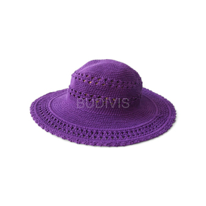 Sombrero Fedora de Poliéster Tejido a Mano con Color Personalizado, Ajustable, de Ala Ancha, con Cinta y Cuerda, para Playa, Aire Libre, Casual, Viajes, Verano - Product Image 2