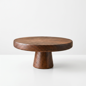 Support à gâteau rond en bois fait main, plateau écologique réutilisable pour desserts, mariages, fêtes, outils de pâtisserie, compatible lave-vaisselle - Product Image 1
