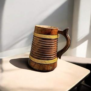 Handmade Wooden <b>Beer</b> Mug Dragon Handle Vintage Design Eco-Friendly CE Certified Microwave Safe Bar Accessory Men AL MALIK CRAFT - Product Image 1