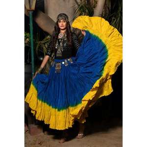 Falda Maxi Bohemia de Rayón con Estampado Tie-Dye para Mujer, Falda Larga y Fluida Estilo Gitano, Multicolor Ombre, Ropa para Festivales - Product Image 3