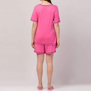 Ensemble 2 pièces pour femme, t-shirt et short au-dessus du genou, motif à carreaux vintage, mélange polyester/coton, séchage rapide et écologique - Product Image 2