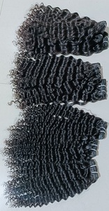 Vague profonde bouclés naturel Temple Extensions de cheveux indien Remy simple dessiné trame de cheveux humains Style ondulé fournisseur indien blanchi - Product Image 2