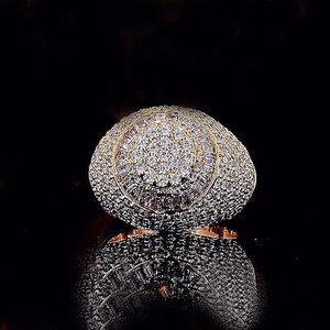 925 Sterling Silver Moissanite Diamond <b>Iced</b> Out Hip Hop Style Engagement Wedding Anniversary <b>Ring</b> for Men's and Women's Jewelry - Product Image 4