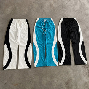 Wide Leg Sweatpants Loose Fit Track Pants Contrast Panel Drawstring <b>Elastic</b> <b>Waist</b> Casual Athletic <b>Trousers</b> for Men - Product Image 5