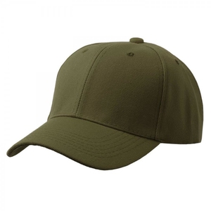 Casquette de baseball 6 panneaux vert olive ajustable en sergé de coton unisexe décontractée pour adulte couleur unie - Product Image 2