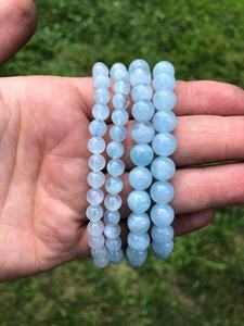 Hot Sale Premium Grade Feng Shui <b>Aquamarine</b> Crystal Beaded <b>Bracelet</b> Handmade Women's Men's Natural Healing Stone Elastic - Product Image 4