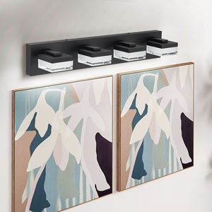 Lampada da Bagno a LED Dimmerabile a 4 Luci, 24W, Luce Bianca Fredda 6000K, Nero Opaco, Illuminazione per Bagno - Product Image 2