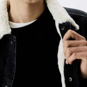 Chaqueta Vaquera Vintage de Invierno para Hombre, Estilo Urbano, 100% Algodón Ecológico, Antibacteriana, con Estampado de Patchwork, Venta al Por Mayor - Product Image 3