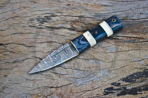 Cuchillo Sgian Dubh de Caza Hecho a Mano con Hoja de Acero de Damasco y Mango de Madera Personalizado, Cuchillo Escocés para Kilt de las Tierras Altas - Product Image 2
