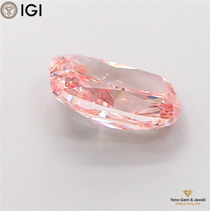 Bague pour femme en diamant CVD cultivé en laboratoire, taille coussin, 2,51 carats, certifié IGI, clarté VVS2, couleur rose vif fantaisie, pour usage quotidien - Product Image 5