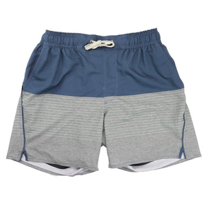 Shorts de Playa para Hombre, de Secado Rápido, con Bloques de Color, Cordón Ajustable, Franja Lateral Tejida, Spandex, Poliéster, Cintura Media, Corte Corto - Product Image 1