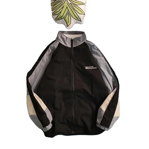 Chaqueta de béisbol de empalme de bloqueo de Color Vintage para hombres y mujeres, chaqueta deportiva de lona de marca de moda de primavera y otoño para - Product Image 1