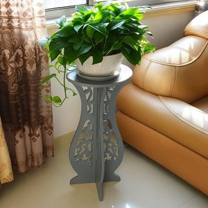 Mesas Auxiliares Redondas para Sala de Estar, Mesitas de Noche Estrechas Redondas para Dormitorios, Mesa de Centro Tallada de Estilo Antiguo - Product Image 3