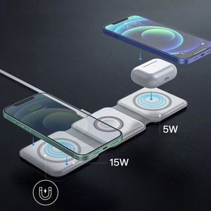 3 In-1 Durable Wireless Charging Pad Magnetic Foldable Station Fast Travel Charger for Multiple Devices Promotional Office - Product Image 3