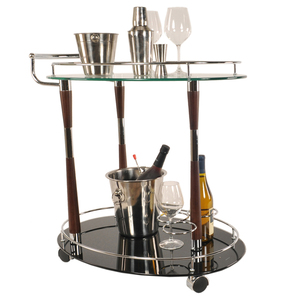 Anne Home - Carrito de Servicio con Detalles Cromados, Carrito Rodante para Sala de Estar, Mueble de Bar Moderno para el Hogar, 75.5Lx47.62Wx69.53H cm - Product Image 2