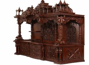 Mandirs de Pooja de Gran Tamaño, Armarios de Almacenamiento para Templos en Casa, Madera de Teca, Diseño Moderno Personalizado, Color Personalizado, India DST EXPORTS - Product Image 2