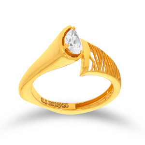 Bague ouverte en cristal taillé marquise plaqué or de luxe pour femmes, élégante, réglable, tendance - Product Image 1