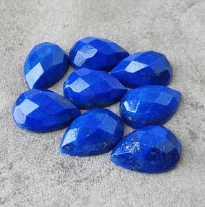 Pierre précieuse naturelle en lapis-lazuli, forme goutte d'eau, taille à carreaux, calibrée, pour bijoux - Product Image 1