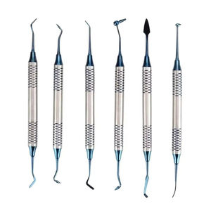 Kit de instrumentos dentales con revestimiento de plasma azul para uso profesional, juego de raspadores dentales profesionales. - Product Image 5