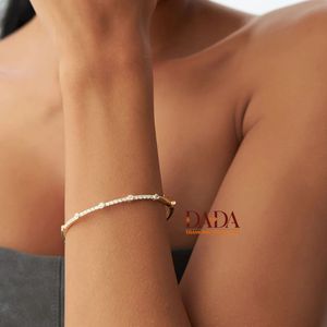 Lab Grown Diamond <b>Bangle</b> <b>Bracelet</b> for Women Elegant Bezel Set Diamond <b>Bracelet</b> Minimalist Fine Jewelry Stackable Wedding Gift - Product Image 6