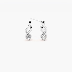 Pendientes Colgantes de Oro Sólido de 10K con Baño de Rodio, Diamantes Cultivados en Laboratorio Certificados por IGI, Corte Brillante, Diseño de Lujo para Boda, 0.18 CTW - Product Image 1