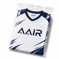 Ensemble de maillots de football personnalisés AAIR en polyester 100% avec sublimation, col en V, manches courtes, séchage rapide, 300g, uniforme de football blanc bleu marine