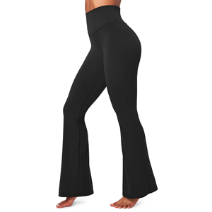 Flare <b>Leggings</b> For Women High Waist Crossover Yoga Pants High Quality Soft Athletic <b>Flared</b> Trousers Compression Gym Wear - Product Image 2