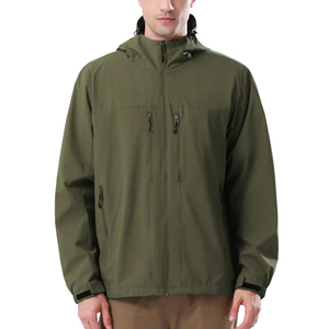 Men's Thick Waterproof Breathable Quick Dry Windbreaker Softshell <b>Jacket</b> with Hood for <b>Running</b> Travel Hiking <b>Winter</b> - Product Image 1