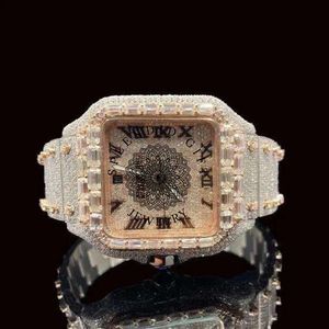 <b>Speed</b> Gift Jewelry Luxury Moissanite <b>Square</b> Watch Analog Quartz ETA Movement 28mm Sapphire Crystal Water Resistant 10m Day/Date - Product Image 1