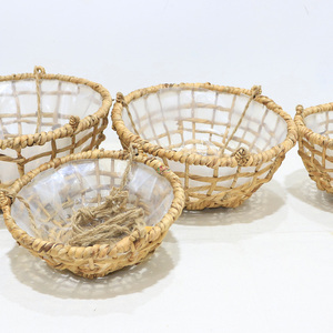 Top Rated Round Water Hyacinth Iron Wire <b>Hanging</b> Planter Pot for <b>Indoor</b> Home Decoration - Product Image 6