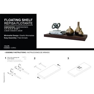 Cognac Floating <b>Wall</b> & <b>Display</b> Shelf - Product Image 5