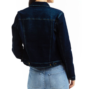 <b>Custom</b> Women's Black <b>Denim</b> <b>Jacket</b> Full Sleeve Winter Plain Jean Coat Wholesale OEM ODM High Quality Fashion 2026 - Product Image 3