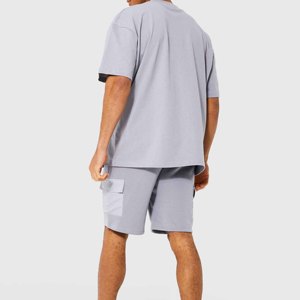Ensemble t-shirt et short 100% coton pour homme, été, manches courtes, respirant, décontracté, pour la course à pied - Product Image 2