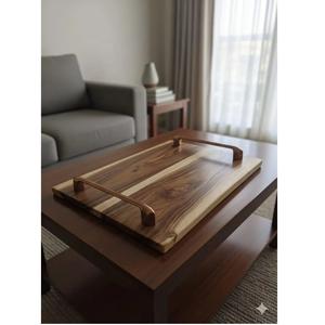 Eco Friendly Wooden Tray for Serving Food and Drinks for Home Restaurant and Catering Use Available at Excellent Price - Product Image 1