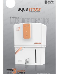 Purificador de agua alcalina Aqua Moor de cobre blanco con tecnología de cobre y zinc, pantalla digital, tanque de almacenamiento de 12 litros. - Product Image 4
