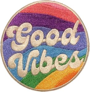 Patch Good Vibes à thermocoller/coudre, 3 pouces - Patch brodé intégral, Patchs brodés de qualité supérieure, Design personnalisé 2026 à thermocoller - Product Image 6