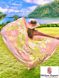 Luxury Tropical Pareo Tahitian <b>Beach</b> Sarong Custom OEM ODM Textile Manufacturer India Bora Bora Hawaii Samoa Fiji - Product Image 5