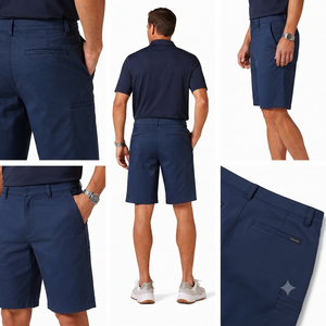 Pantalones Cortos de Golf Personalizados para Hombre, Casuales, de Tela Elástica, Ligeros, de Secado Rápido, Transpirables, Ecológicos, de Color Sólido, a Bajo Precio - Product Image 4