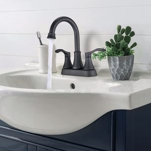 Rubinetto da Bagno Nero Opaco da 4 Pollici con Bocca Girevole a 360 Gradi e Scarico Pop-Up - Product Image 2