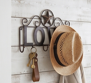 Premium Love Design Metal Wall <b>Hook</b> With Star Pattern Rustic Style 4 <b>Hooks</b> For Home Decoration - Product Image 3