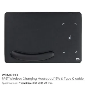 15W Fast Wireless Charging <b>Mousepad</b> with Type C Dual Purpose Forearm Support - Product Image 6