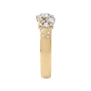 9K 10K 14K 18K Solid Gold Wedding Band Cluster Diamond <b>Statement</b> <b>Ring</b> Floral Cocktail <b>Ring</b> Wholesale Round Cut Lab Grown Diamond - Product Image 4